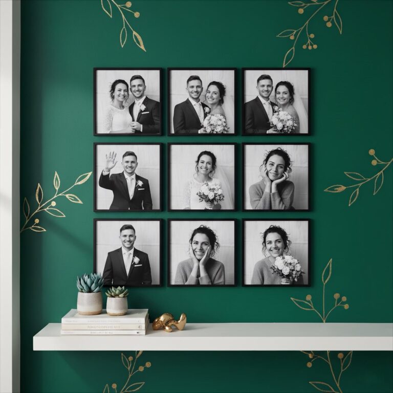 9'lu Tablo Siyah Kolaj 20x20