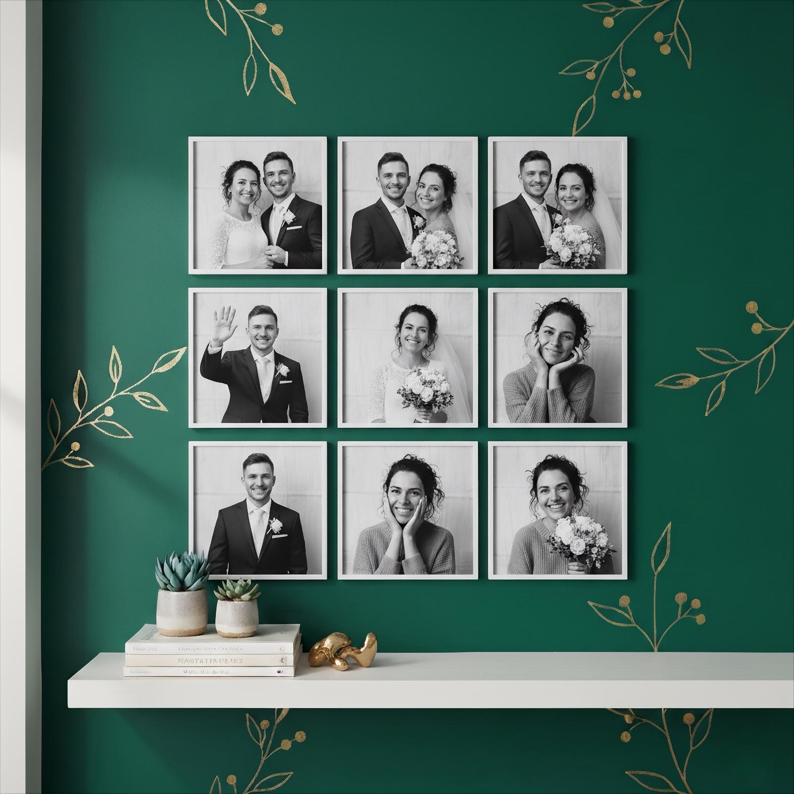 9'lu Tablo Beyaz Kolaj 20x20